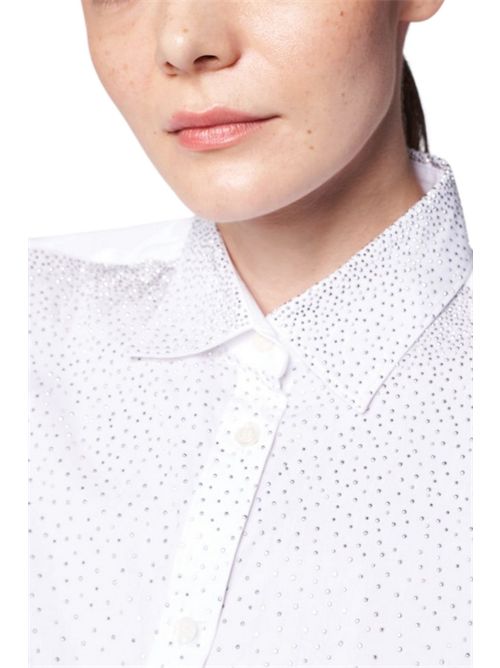 camicia donna con borchie bianco Camicetta Snob | 599P-31411107